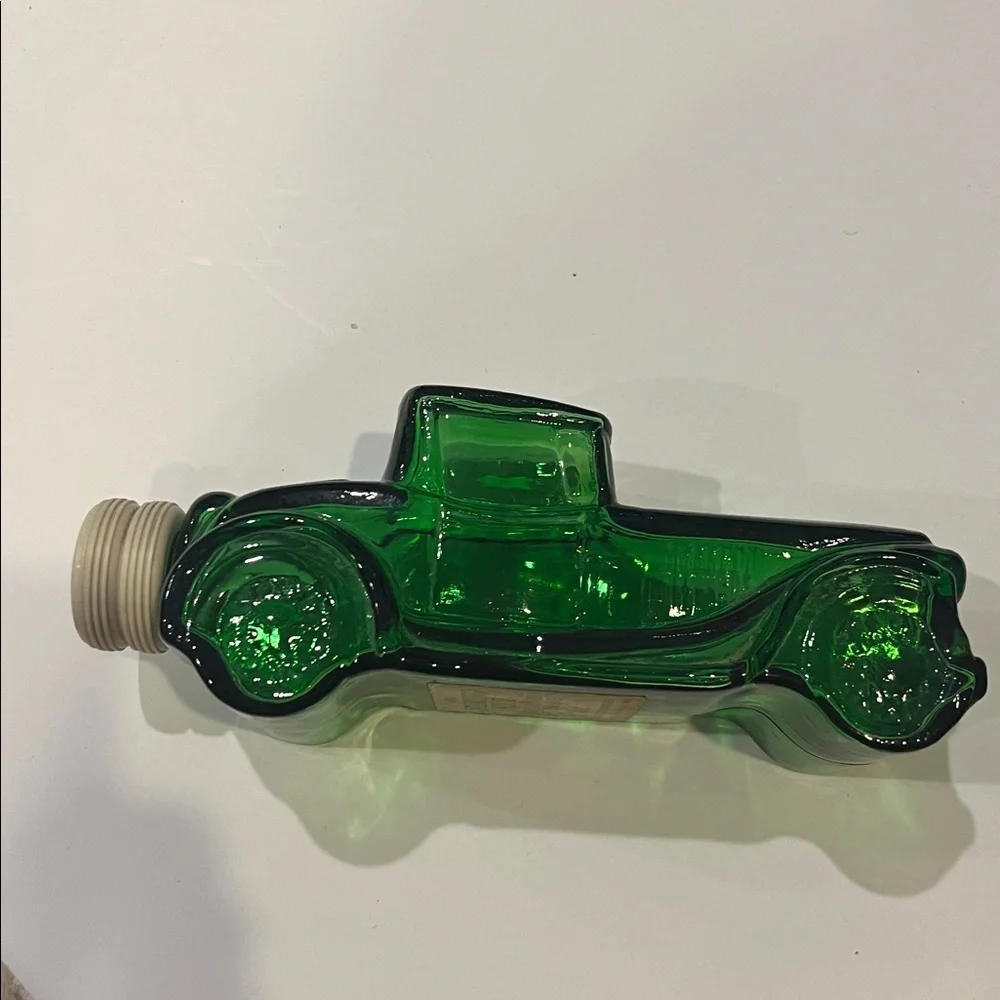 4 Avon Colored Glass After Shave Bottles Decanter Cars